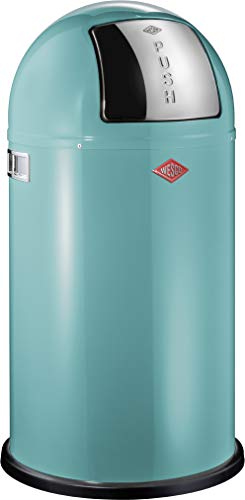 Wesco 175 831 Pushboy Abfallsammler 50 Liter türkis 40 x 40 x 75.5cm (L/B/H), Edelstahl