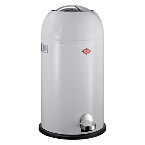 Wesco 184 631 Kickmaster Abfallsammler 33 Liter cool grey 37.5 x 37.5 x 69cm (L/B/H), Edelstahl